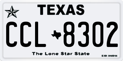 TX license plate CCL8302