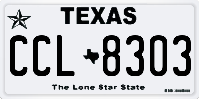 TX license plate CCL8303