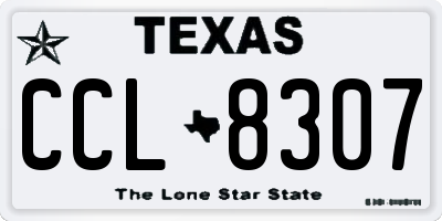 TX license plate CCL8307