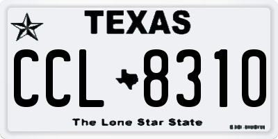 TX license plate CCL8310