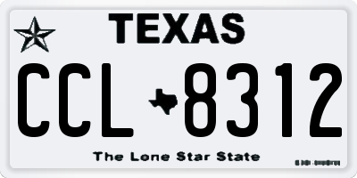 TX license plate CCL8312