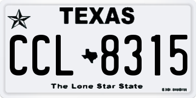 TX license plate CCL8315