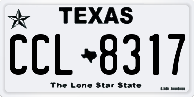 TX license plate CCL8317