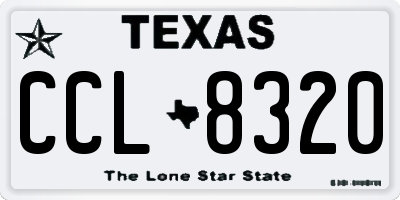 TX license plate CCL8320