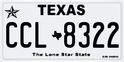 TX license plate CCL8322