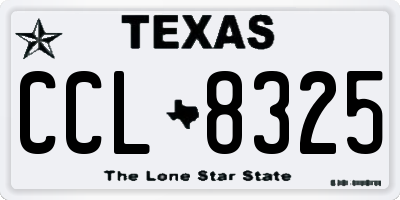 TX license plate CCL8325