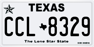 TX license plate CCL8329