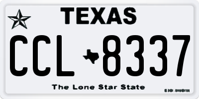 TX license plate CCL8337