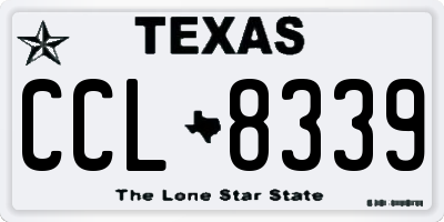 TX license plate CCL8339