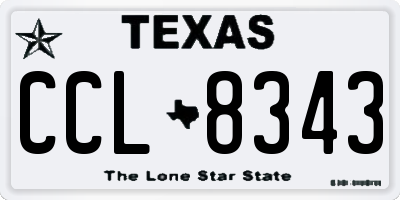 TX license plate CCL8343