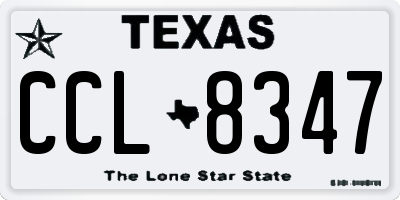 TX license plate CCL8347