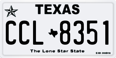 TX license plate CCL8351