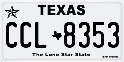 TX license plate CCL8353