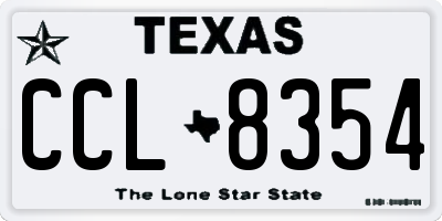 TX license plate CCL8354