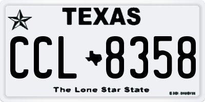 TX license plate CCL8358