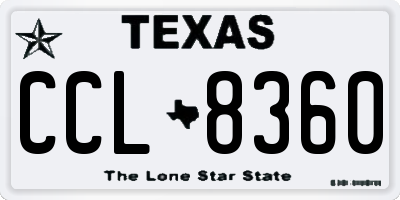 TX license plate CCL8360