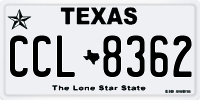 TX license plate CCL8362