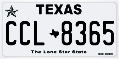 TX license plate CCL8365