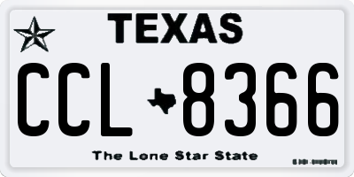 TX license plate CCL8366