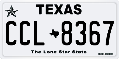 TX license plate CCL8367