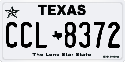 TX license plate CCL8372