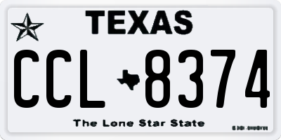 TX license plate CCL8374