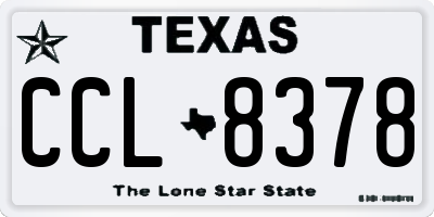 TX license plate CCL8378
