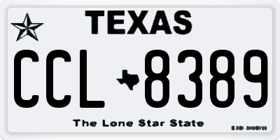 TX license plate CCL8389