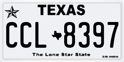 TX license plate CCL8397