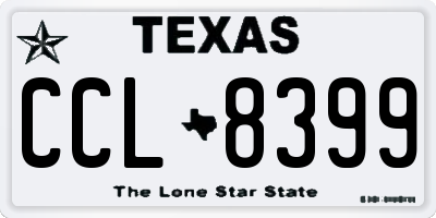 TX license plate CCL8399