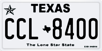 TX license plate CCL8400