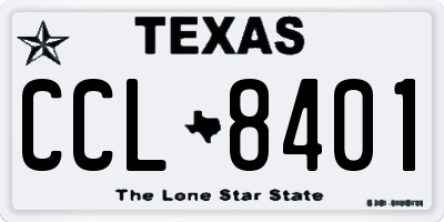 TX license plate CCL8401