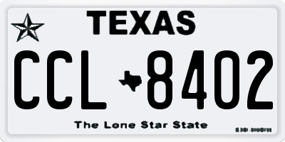 TX license plate CCL8402