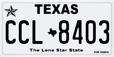 TX license plate CCL8403
