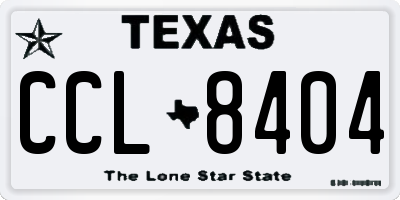 TX license plate CCL8404