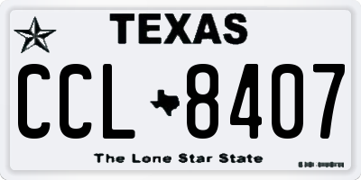 TX license plate CCL8407