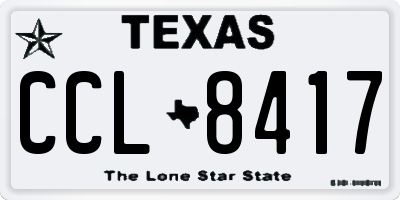 TX license plate CCL8417