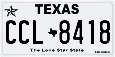 TX license plate CCL8418