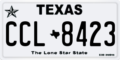 TX license plate CCL8423