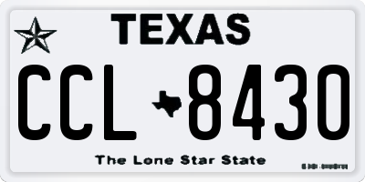 TX license plate CCL8430