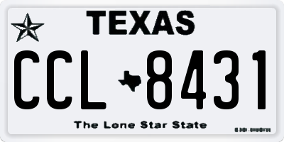 TX license plate CCL8431