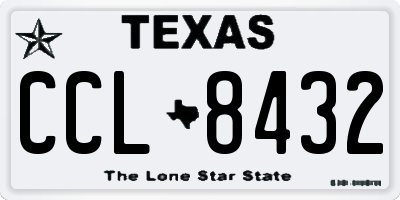 TX license plate CCL8432