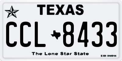 TX license plate CCL8433
