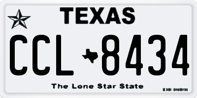 TX license plate CCL8434
