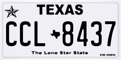 TX license plate CCL8437
