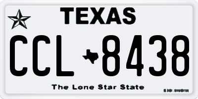 TX license plate CCL8438
