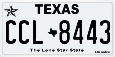 TX license plate CCL8443