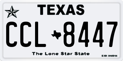 TX license plate CCL8447