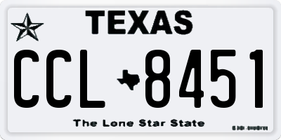 TX license plate CCL8451