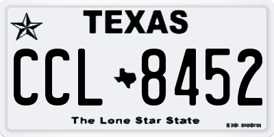 TX license plate CCL8452